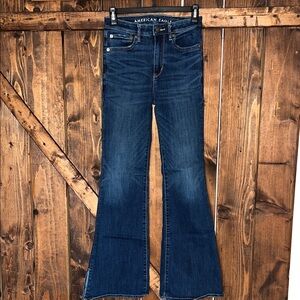 American Eagle Outfitters Women's Dark Indigo Flare Jeans